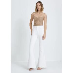 NEW $238 7 For All Mankind Mega Flare Jean in Clean White